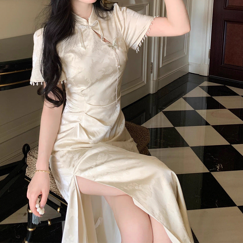 Elegant, Slimming Split Qipao Dress For Women